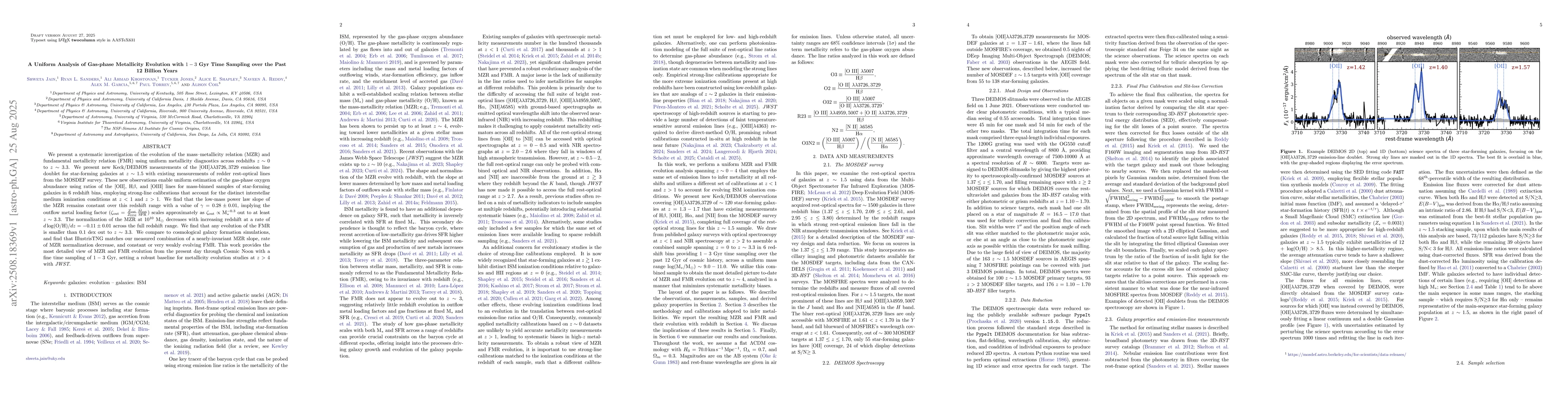 Thumbnail for A Uniform Analysis of Gas-phase Metallicity Evolution with 1-3 Gyr Time
  Sampling over the Past 12 Billion Years