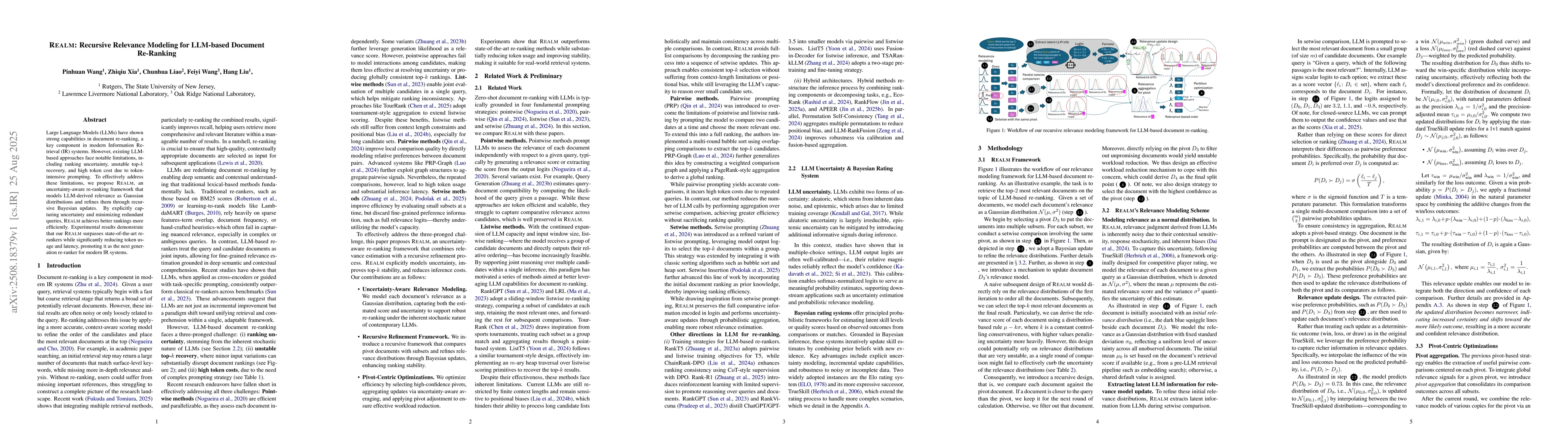 Thumbnail for REALM: Recursive Relevance Modeling for LLM-based Document Re-Ranking