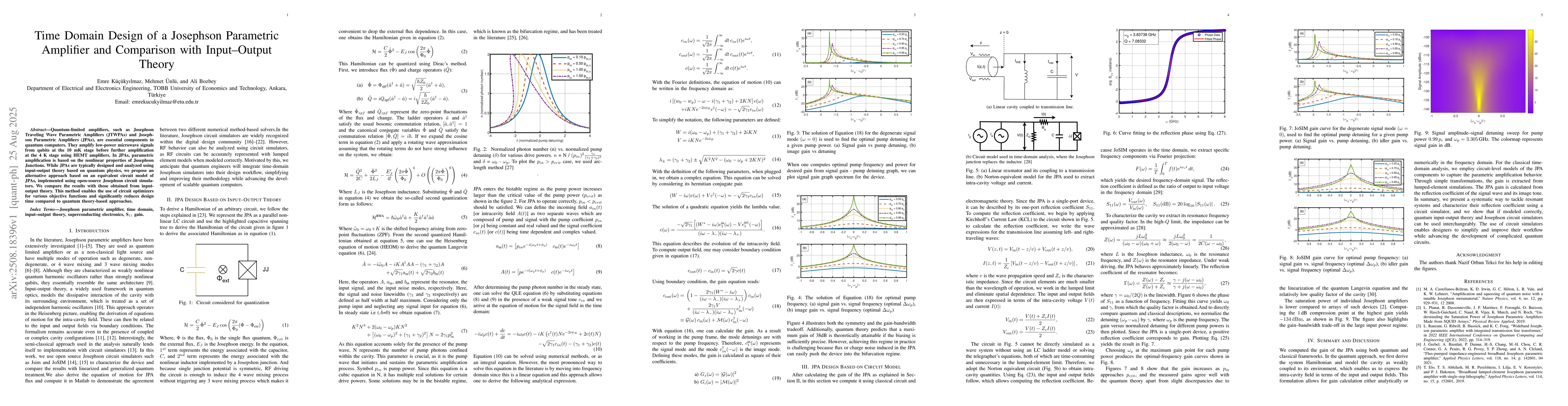 Thumbnail for Time Domain Design of a Josephson Parametric Amplifier and Comparison
  with Input Output Theory
