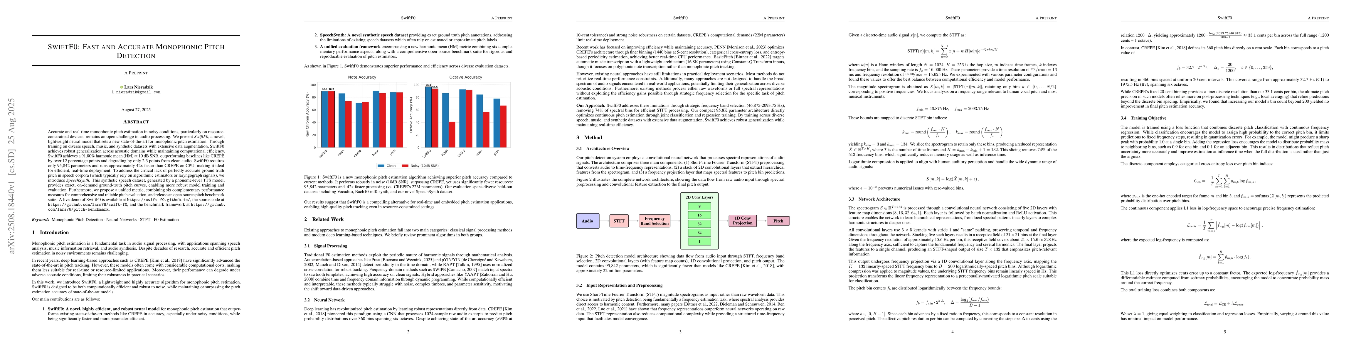 Thumbnail for SwiftF0: Fast and Accurate Monophonic Pitch Detection