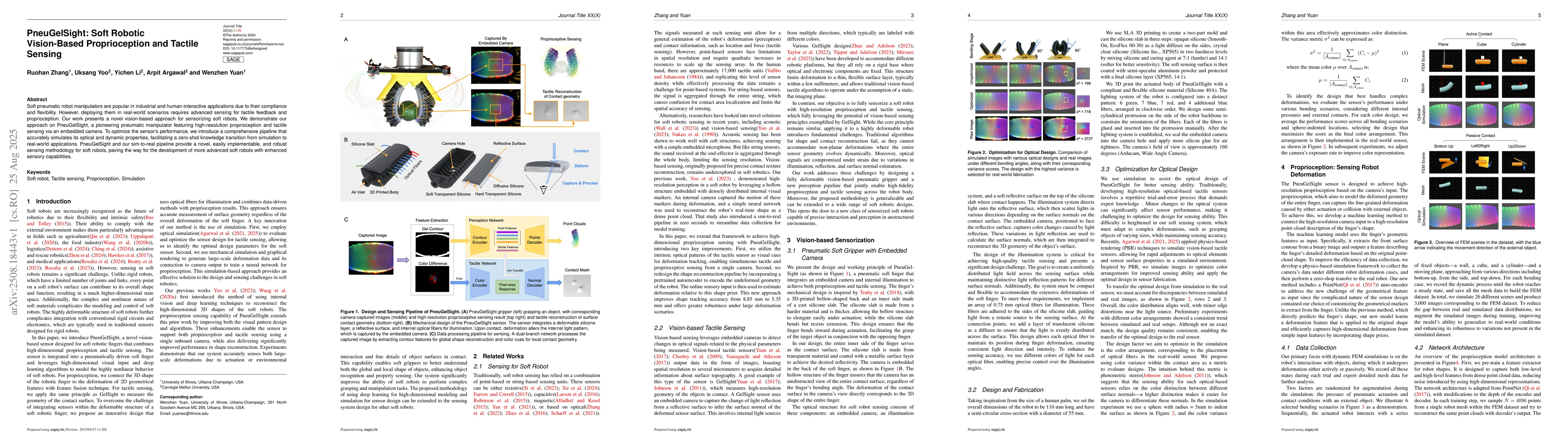 Thumbnail for PneuGelSight: Soft Robotic Vision-Based Proprioception and Tactile
  Sensing