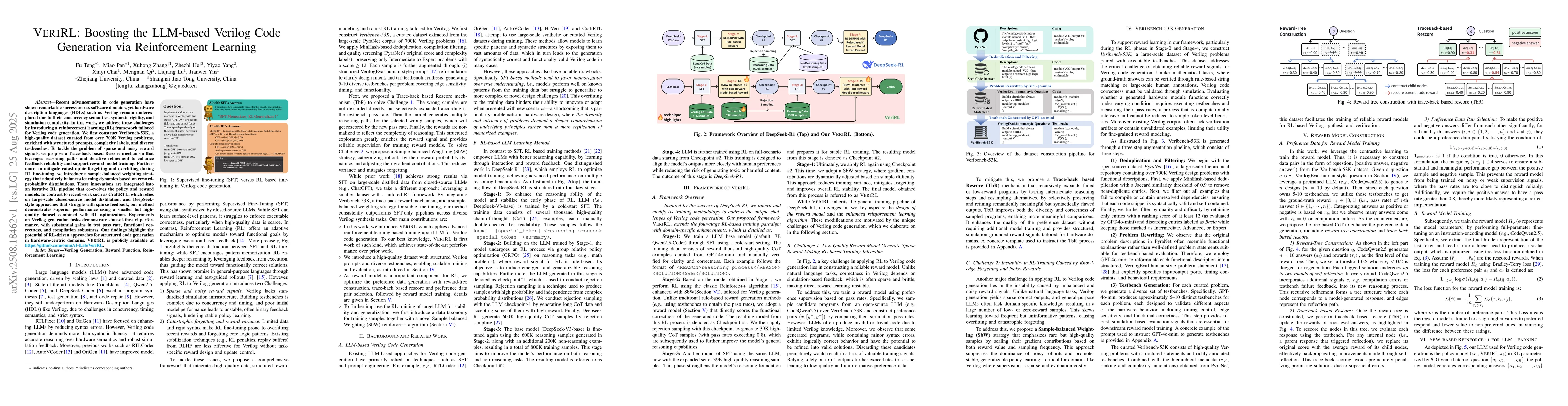 Thumbnail for VERIRL: Boosting the LLM-based Verilog Code Generation via Reinforcement
  Learning