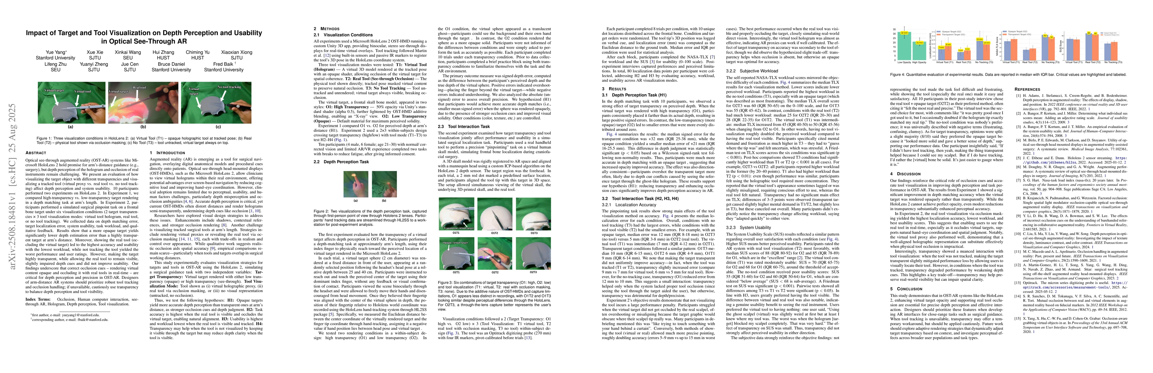 Thumbnail for Impact of Target and Tool Visualization on Depth Perception and
  Usability in Optical See-Through AR