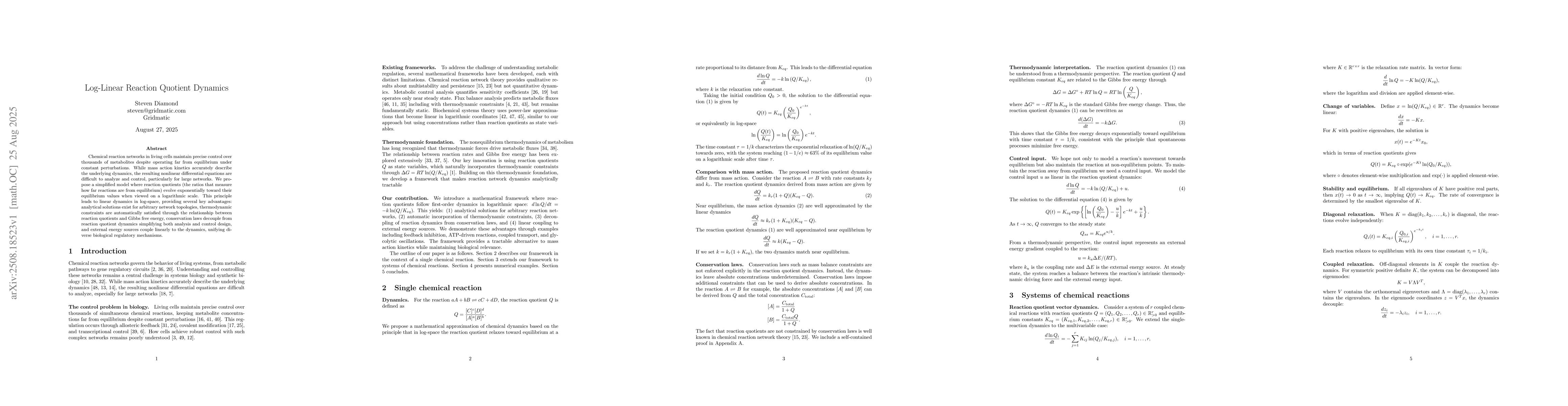 Thumbnail for Log-Linear Reaction Quotient Dynamics