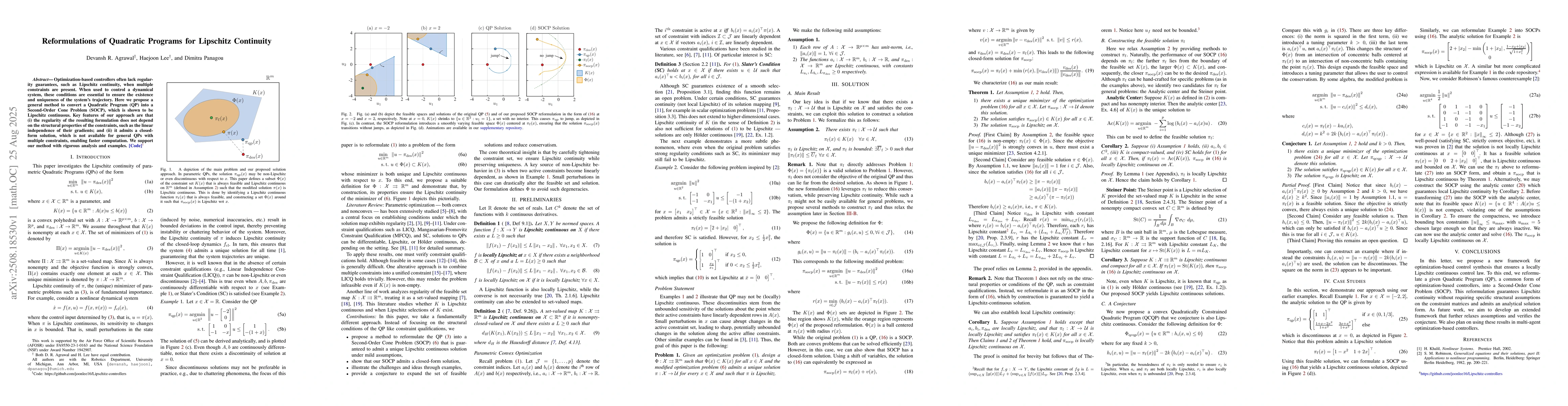 Thumbnail for Reformulations of Quadratic Programs for Lipschitz Continuity