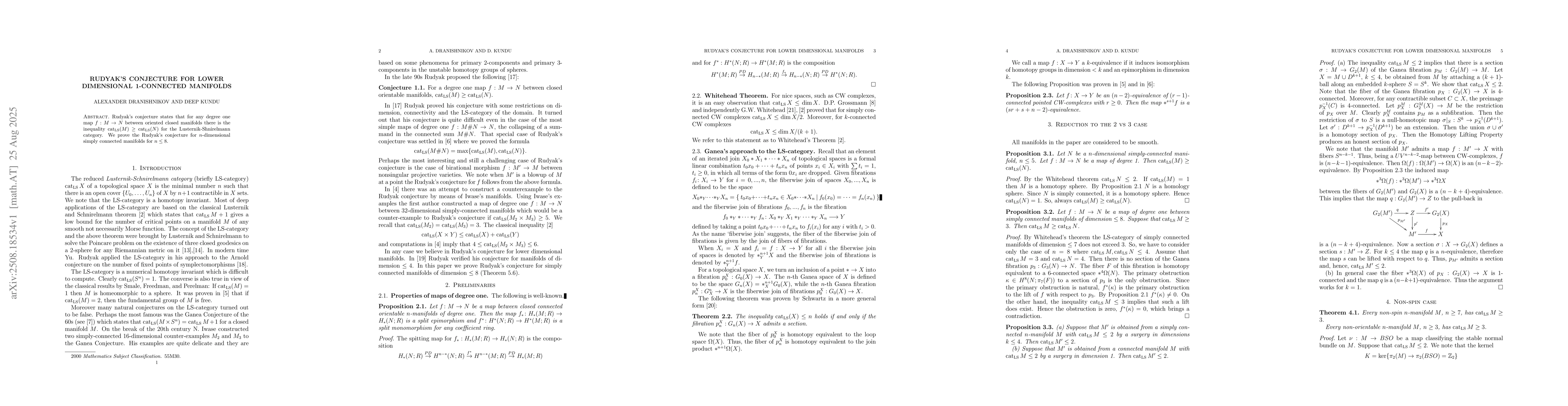 Thumbnail for Rudyak's conjecture for lower dimensional 1-connected manifolds