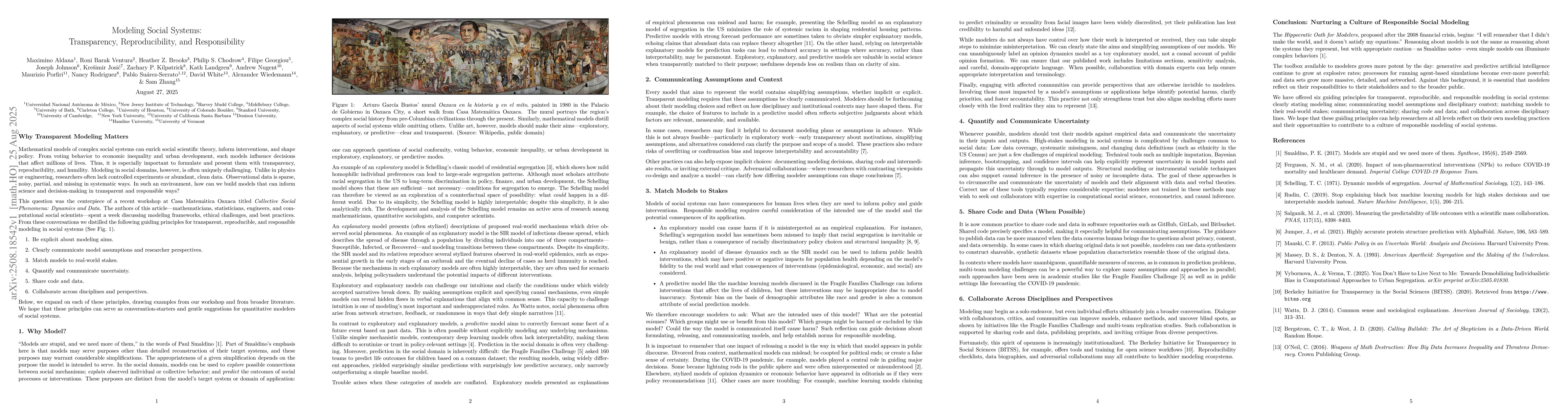 Thumbnail for Modeling Social Systems: Transparency, Reproducibility, and
  Responsibility