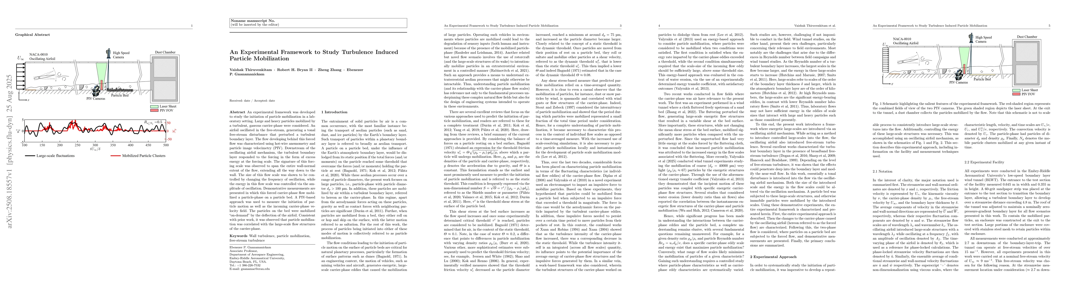 Thumbnail for An Experimental Framework to Study Turbulence Induced Particle
  Mobilization