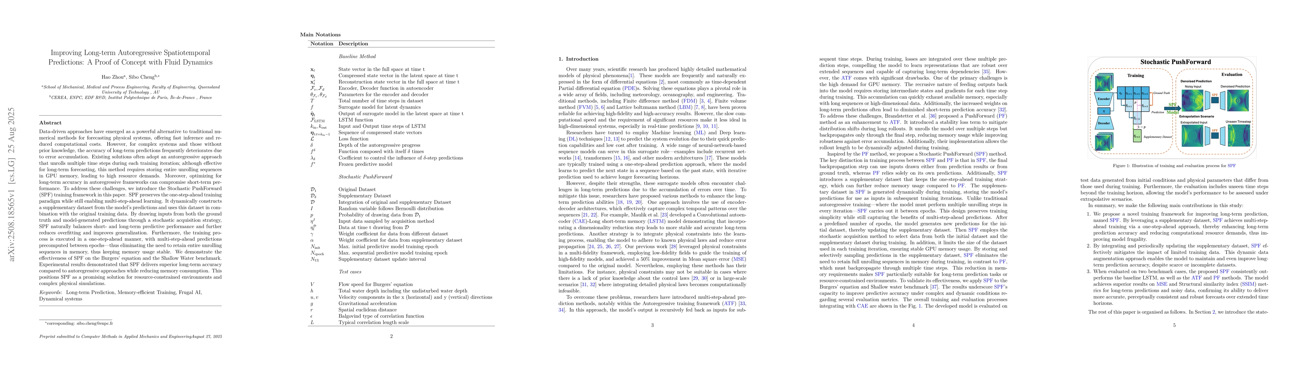 Thumbnail for Improving Long-term Autoregressive Spatiotemporal Predictions: A Proof
  of Concept with Fluid Dynamics