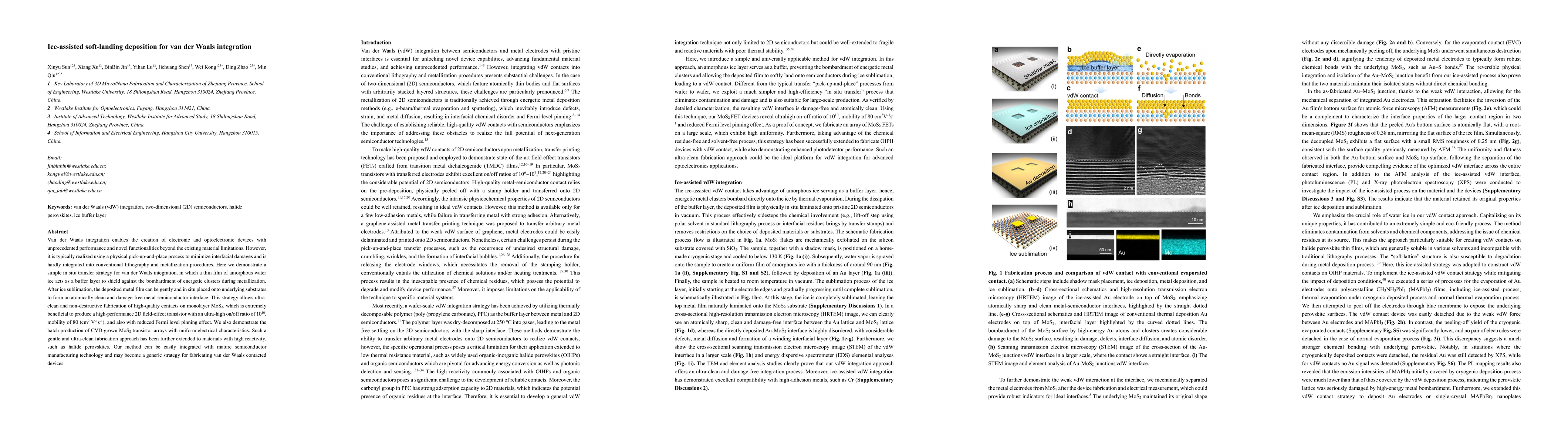 Thumbnail for Ice-assisted soft-landing deposition for van der Waals integration