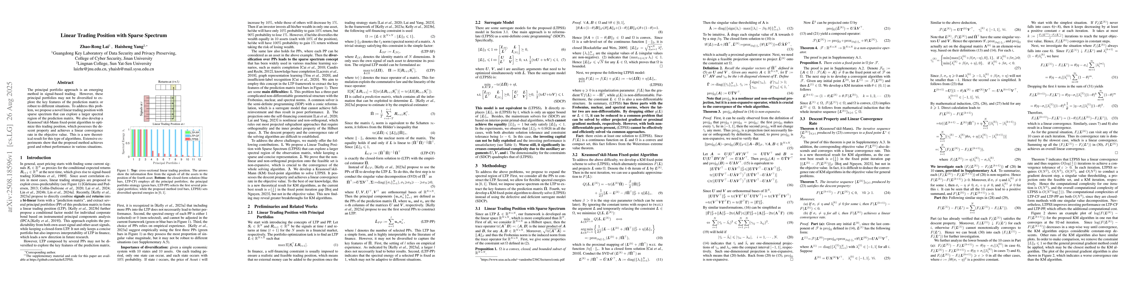 Thumbnail for Linear Trading Position with Sparse Spectrum