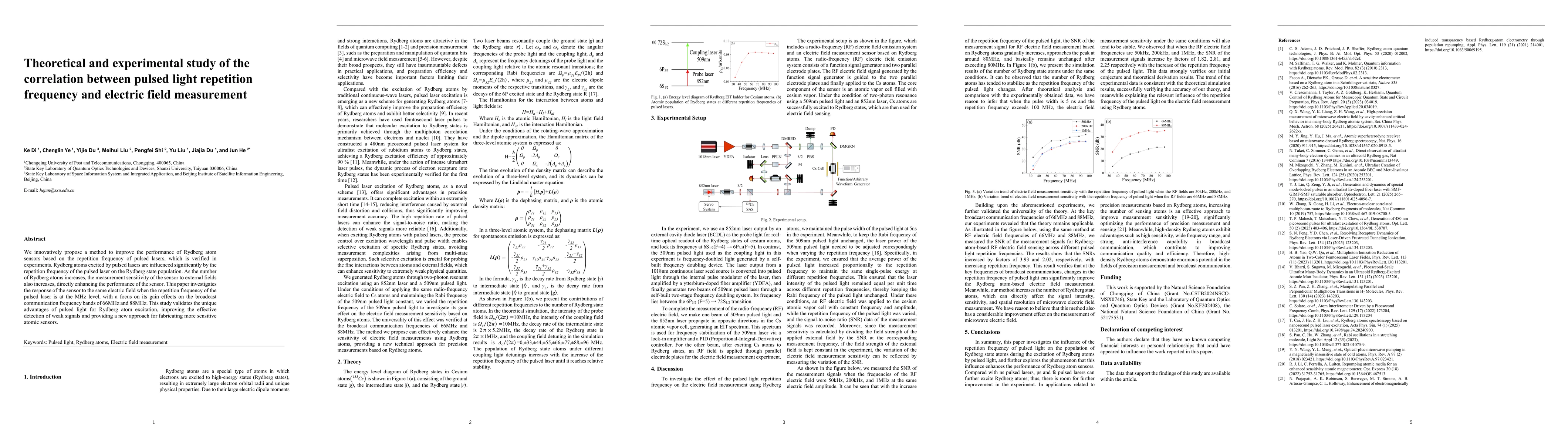 Thumbnail for Theoretical and experimental study of the correlation between pulsed
  light repetition frequency and electric field measurement