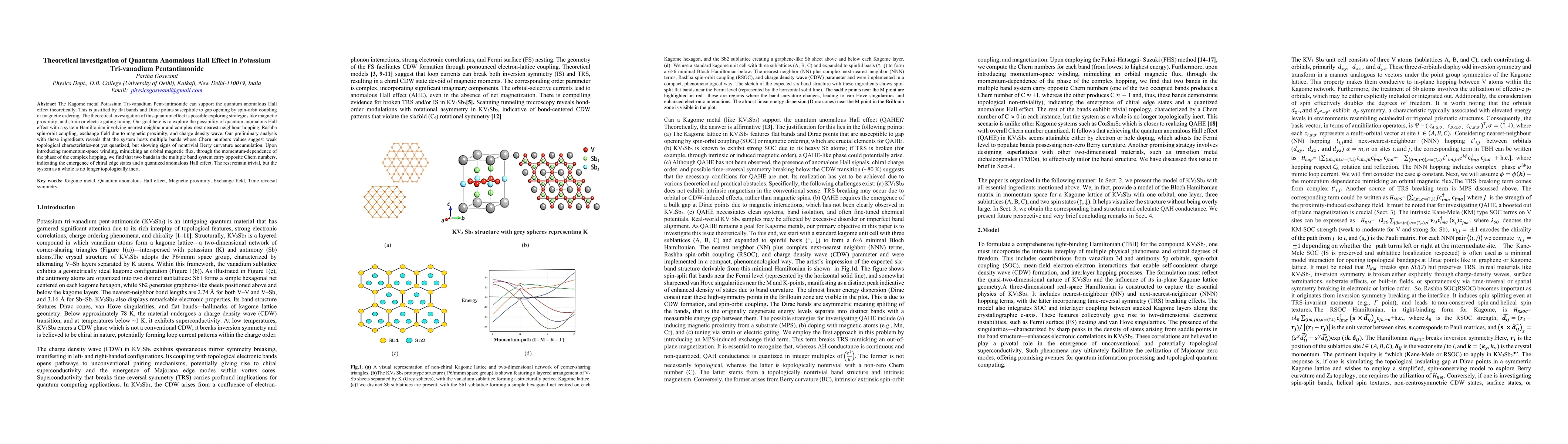 Thumbnail for Theoretical investigation of Quantum Anomalous Hall Effect in Potassium
  Tri-vanadium Pentantimonide