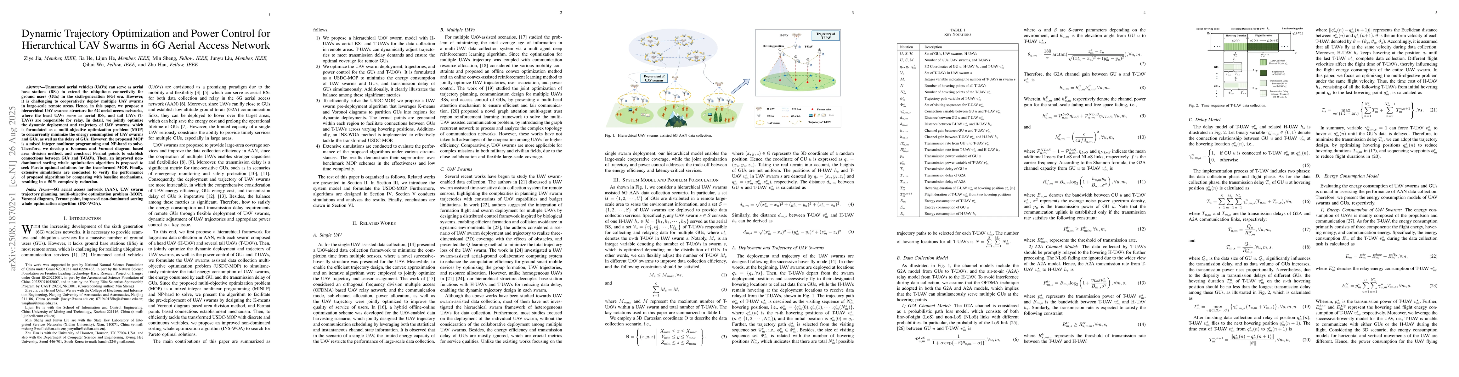 Thumbnail for Dynamic Trajectory Optimization and Power Control for Hierarchical UAV
  Swarms in 6G Aerial Access Network