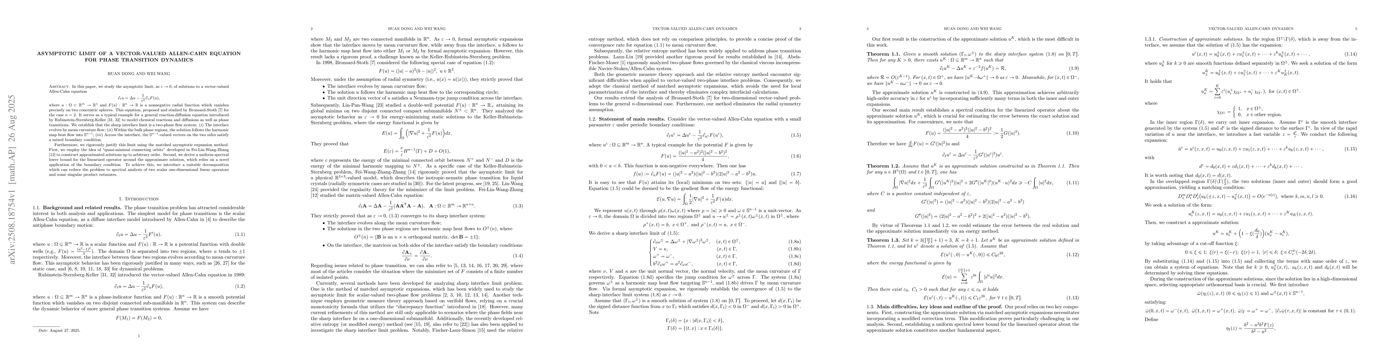 Thumbnail for Asymptotic limit of a vector-valued Allen-Cahn equation for phase
  transition dynamics