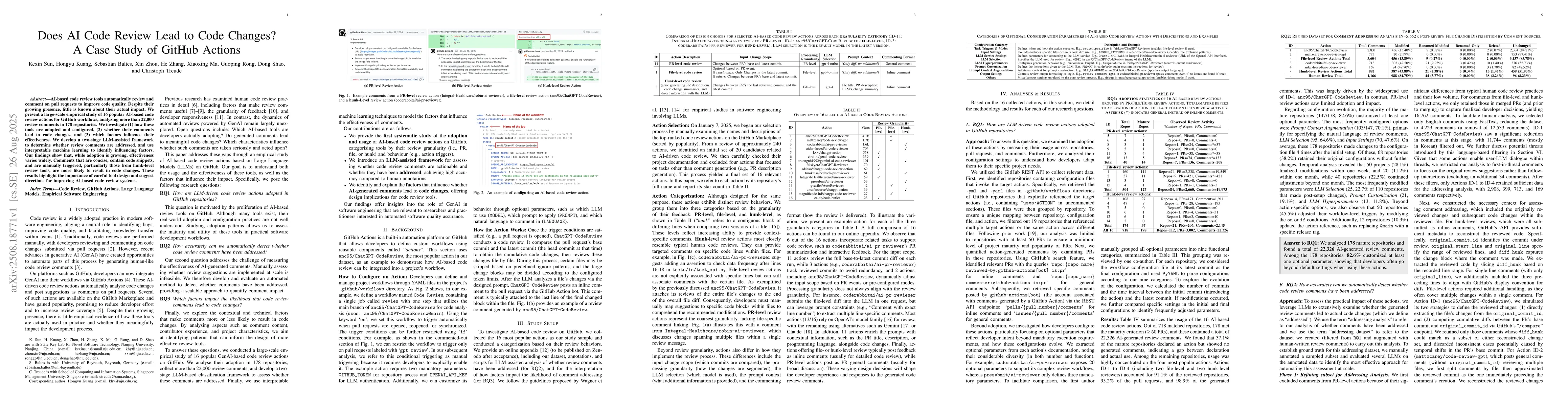 Thumbnail for Does AI Code Review Lead to Code Changes? A Case Study of GitHub Actions