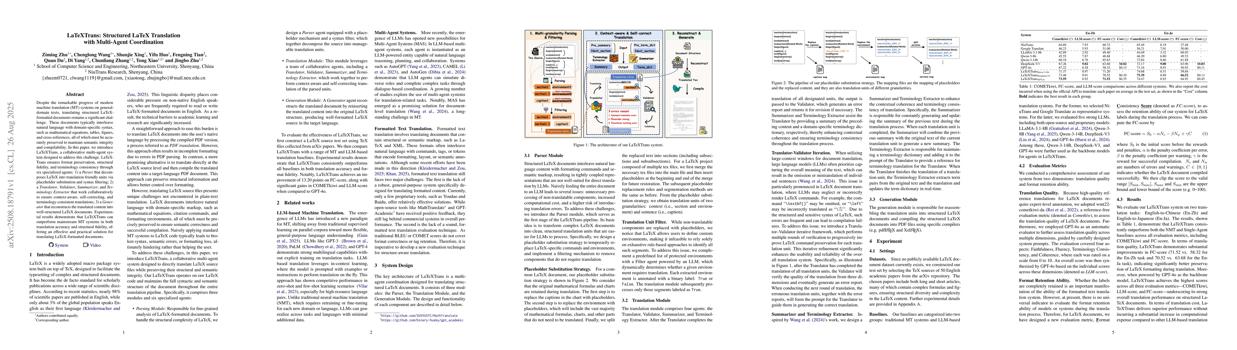 Thumbnail for LaTeXTrans: Structured LaTeX Translation with Multi-Agent Coordination