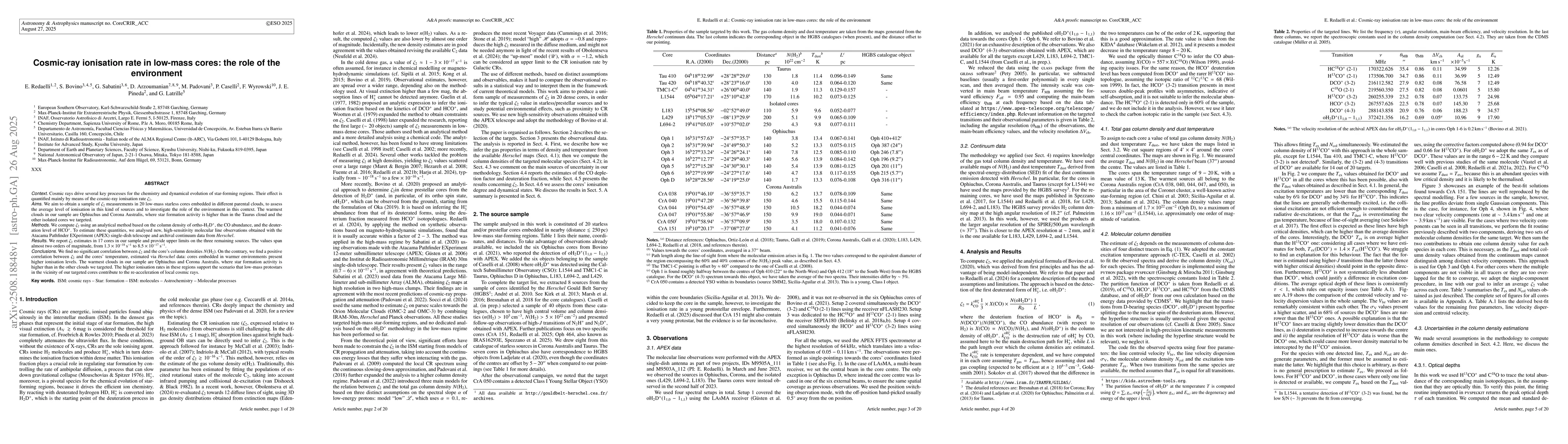 Thumbnail for Cosmic-ray ionisation rate in low-mass cores: the role of the
  environment