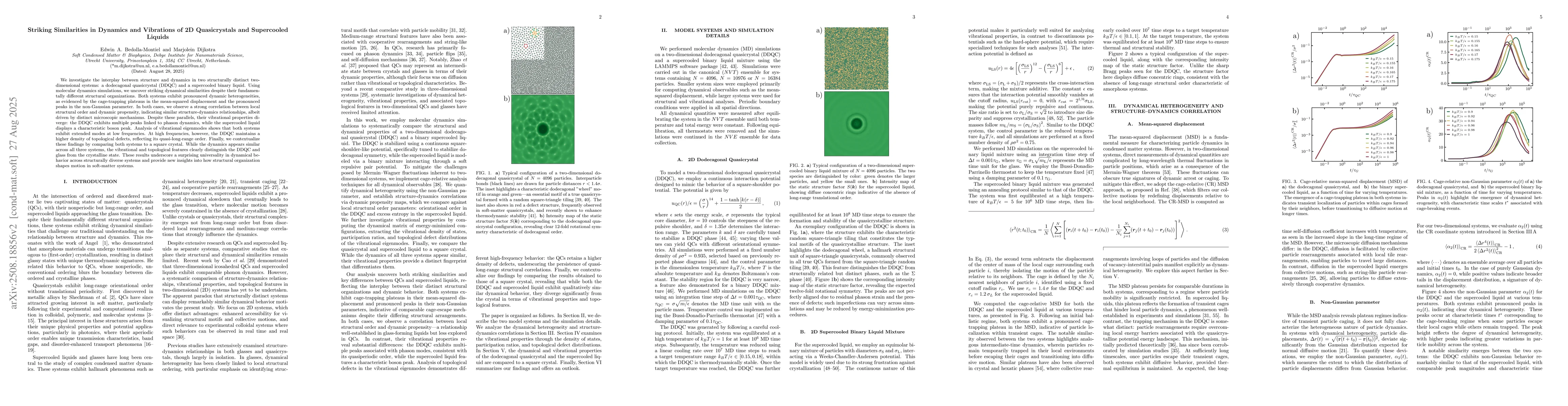 Thumbnail for Striking Similarities in Dynamics and Vibrations of 2D Quasicrystals and
  Supercooled Liquids