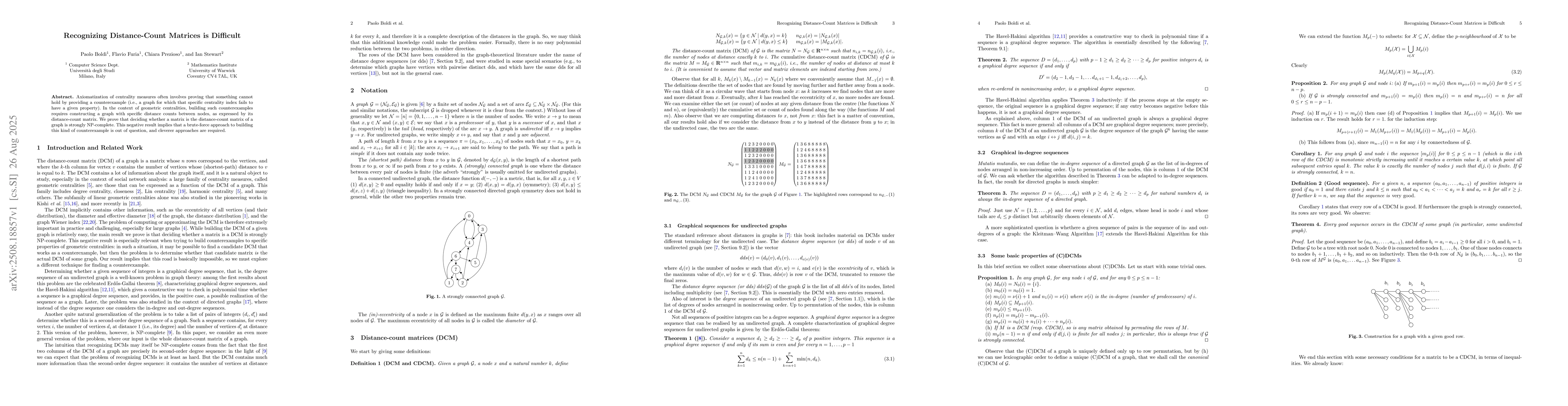 Thumbnail for Recognizing Distance-Count Matrices is Difficult