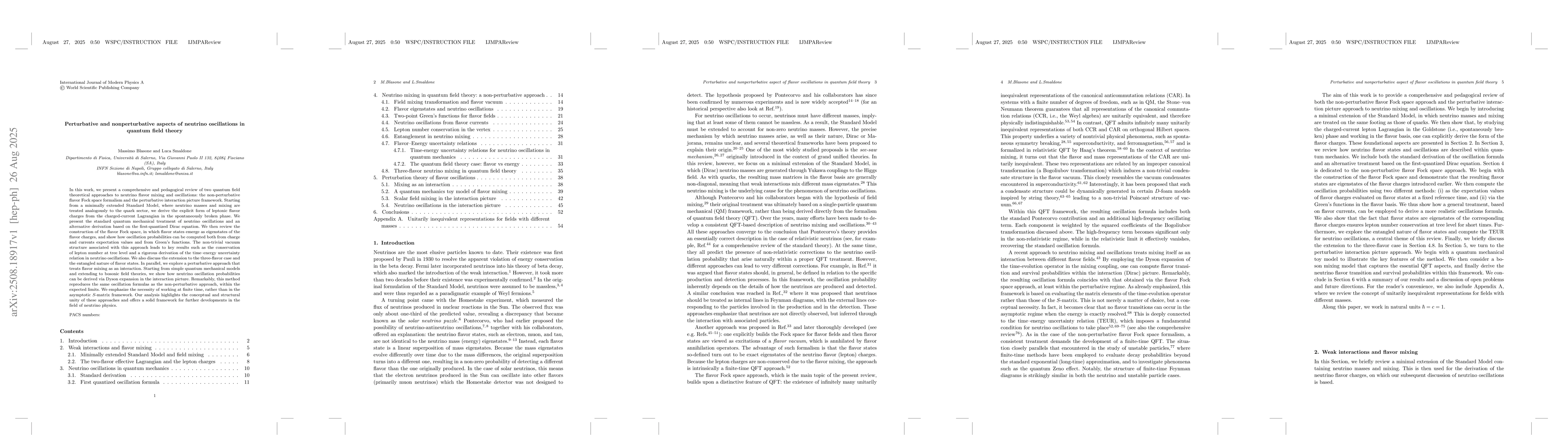 Thumbnail for Perturbative and nonperturbative aspects of neutrino oscillations in
  quantum field theory