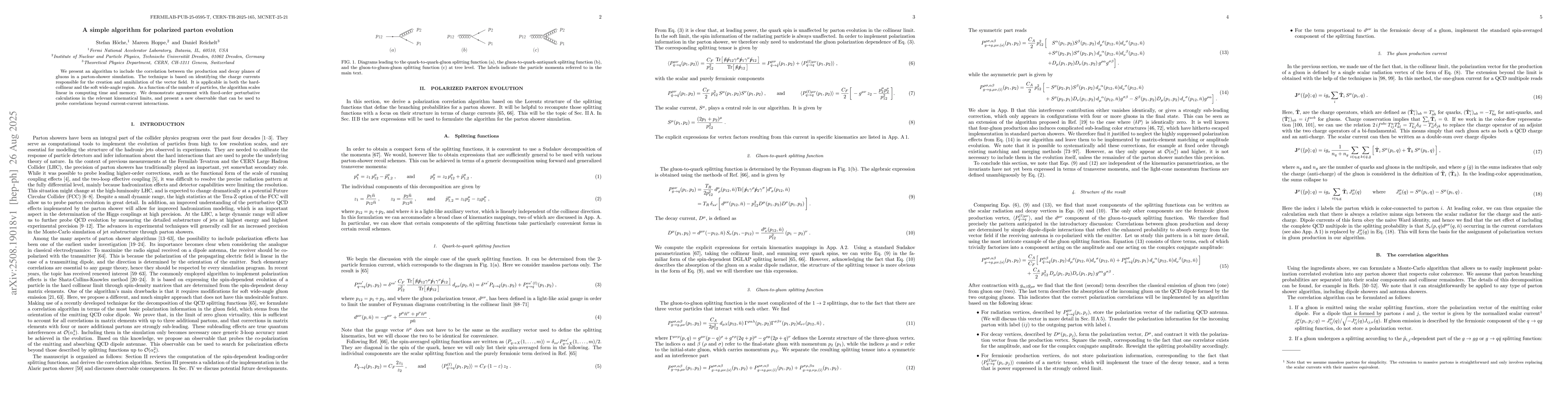 Thumbnail for A simple algorithm for polarized parton evolution