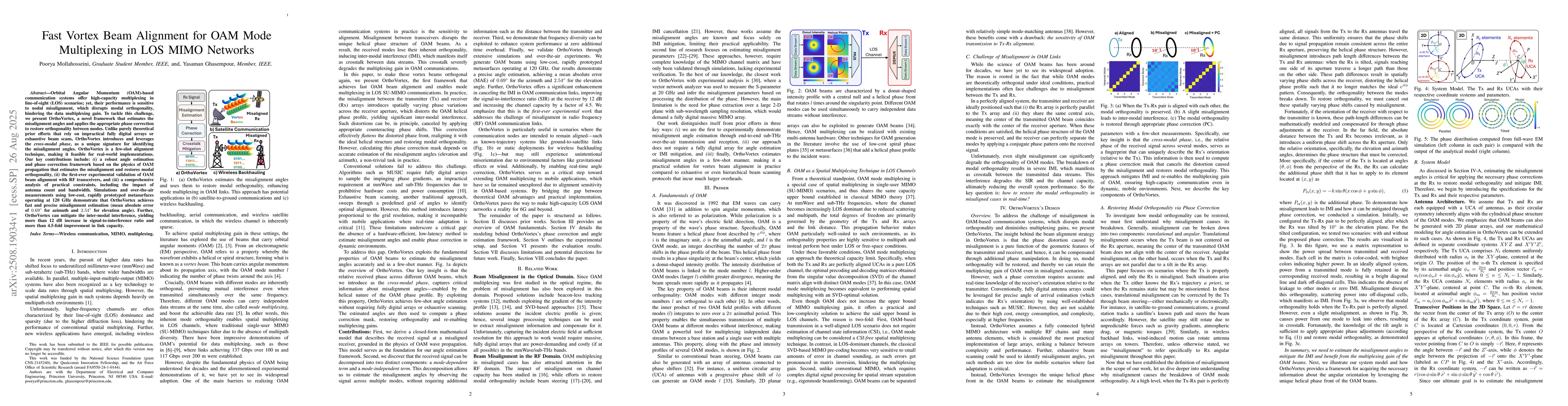 Thumbnail for Fast Vortex Beam Alignment for OAM Mode Multiplexing in LOS MIMO
  Networks