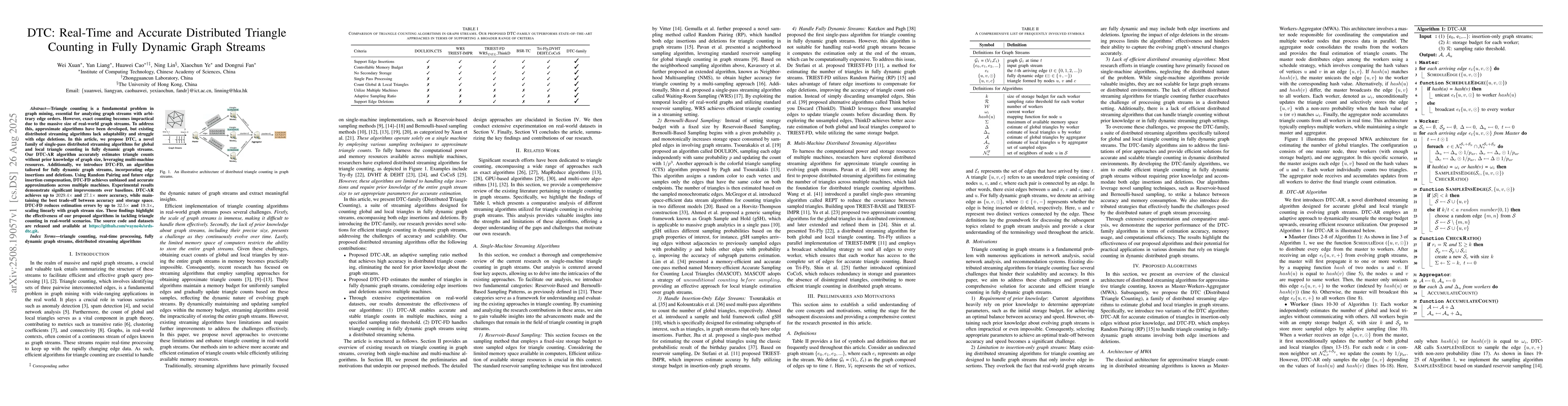Thumbnail for DTC: Real-Time and Accurate Distributed Triangle Counting in Fully
  Dynamic Graph Streams