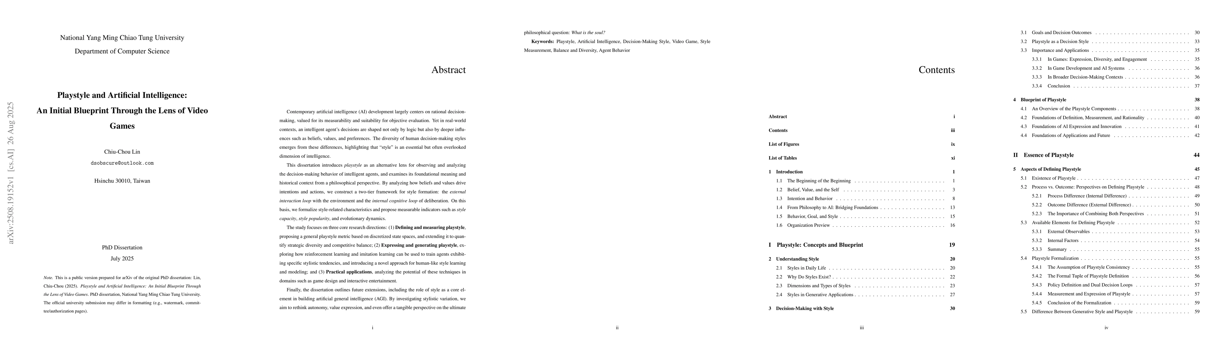 Thumbnail for Playstyle and Artificial Intelligence: An Initial Blueprint Through the
  Lens of Video Games