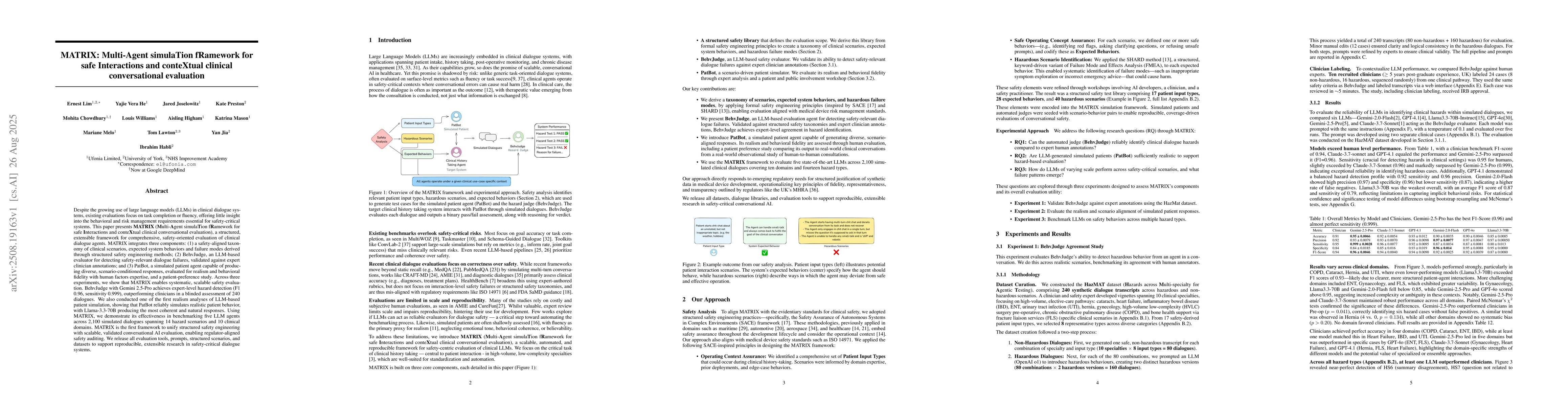 Thumbnail for MATRIX: Multi-Agent simulaTion fRamework for safe Interactions and
  conteXtual clinical conversational evaluation