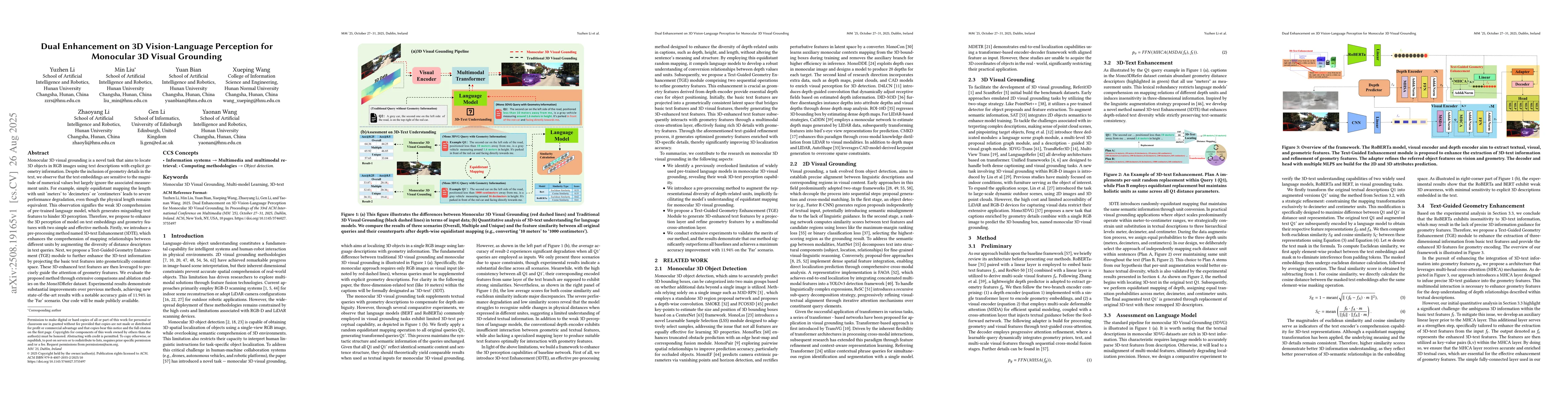 Thumbnail for Dual Enhancement on 3D Vision-Language Perception for Monocular 3D
  Visual Grounding
