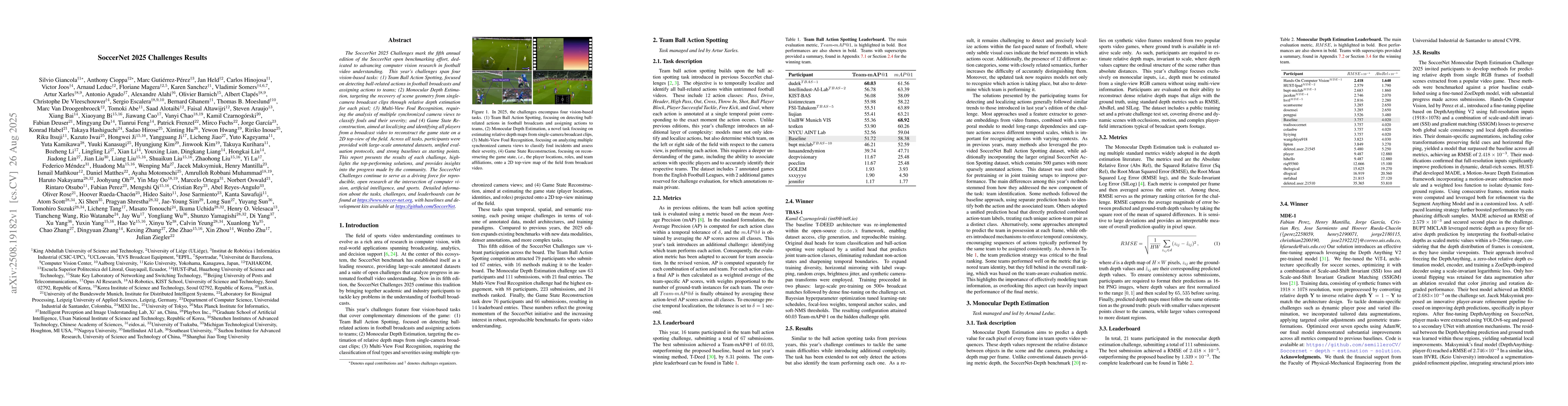 Thumbnail for SoccerNet 2025 Challenges Results