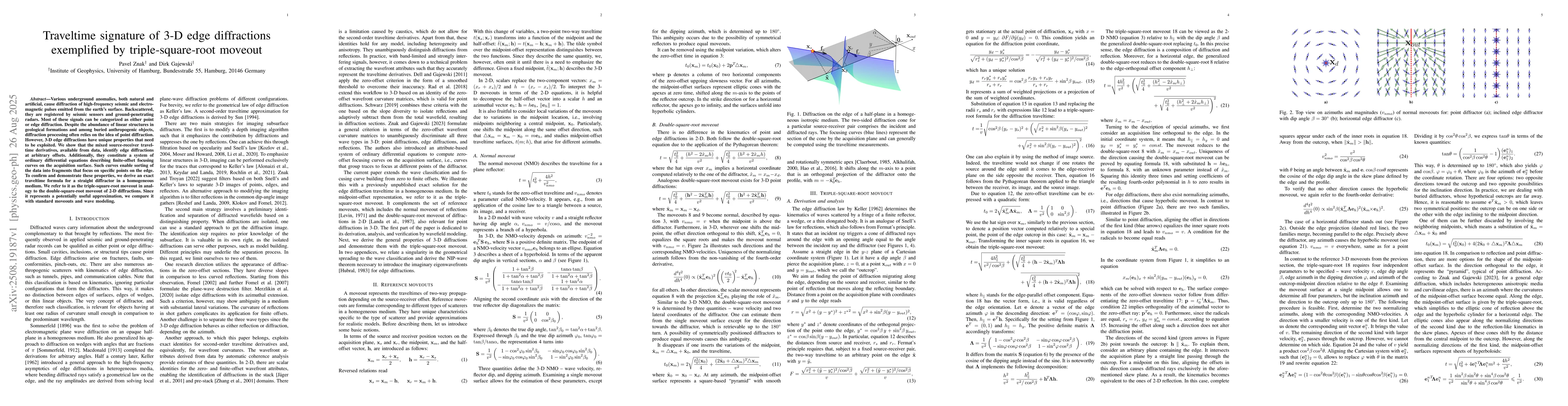 Thumbnail for Traveltime signature of 3-D edge diffractions exemplified by
  triple-square-root moveout