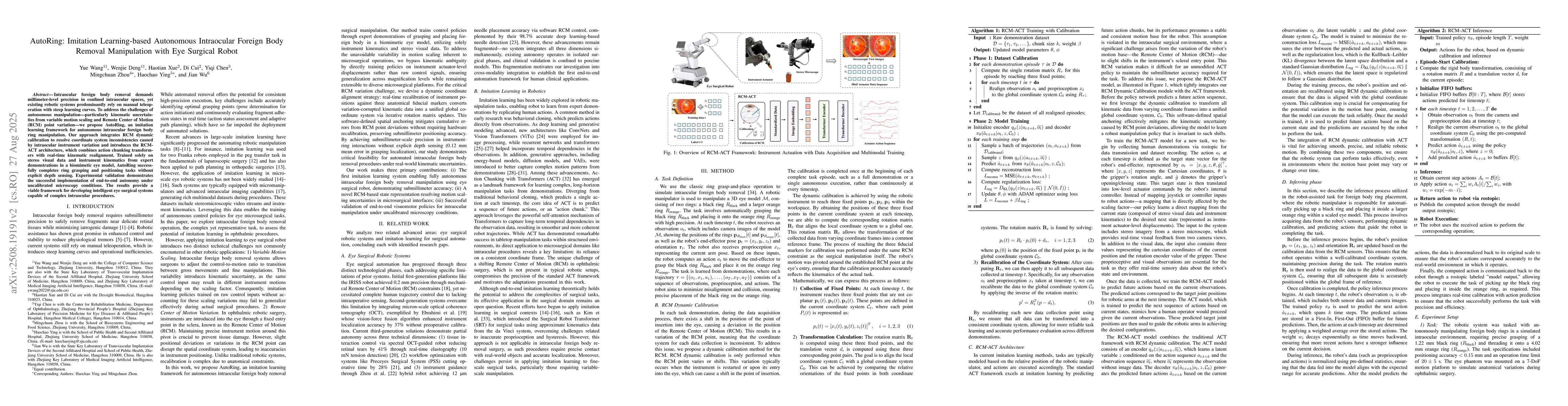 Thumbnail for AutoRing: Imitation Learning--based Autonomous Intraocular Foreign Body
  Removal Manipulation with Eye Surgical Robot