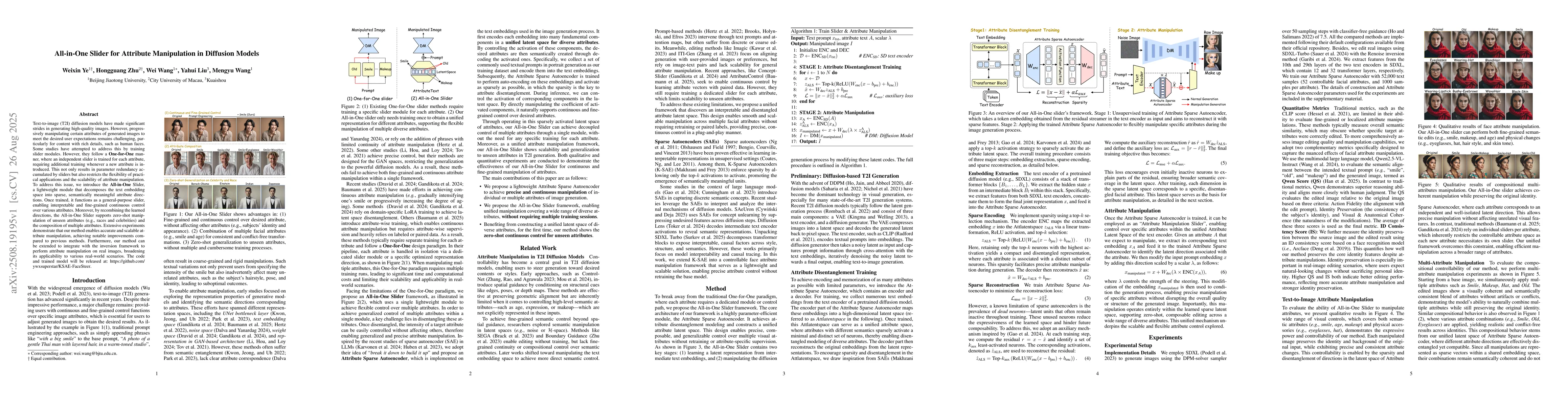 Thumbnail for All-in-One Slider for Attribute Manipulation in Diffusion Models