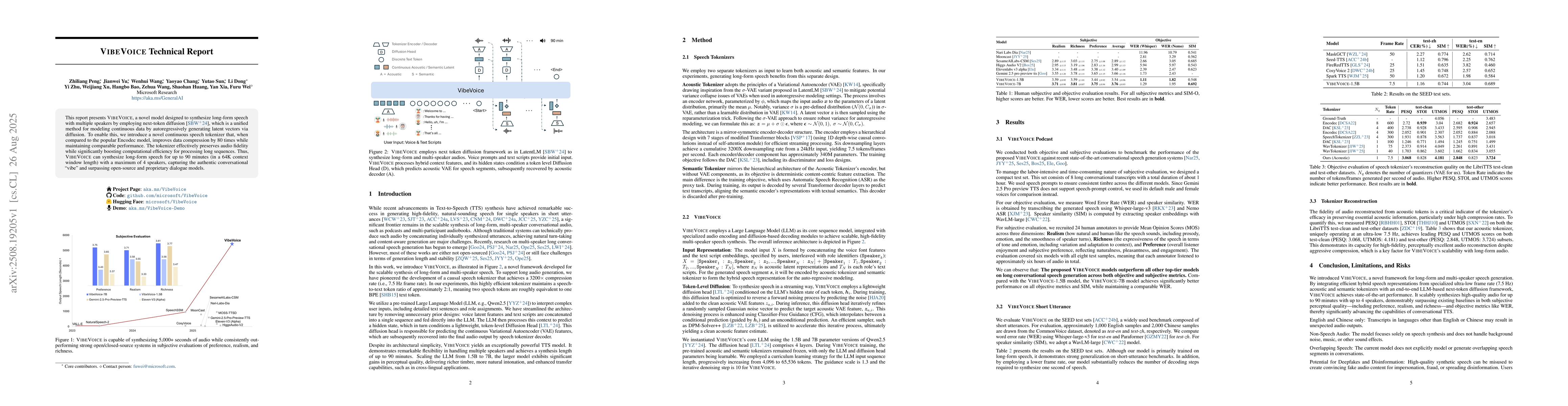 Thumbnail for VibeVoice Technical Report