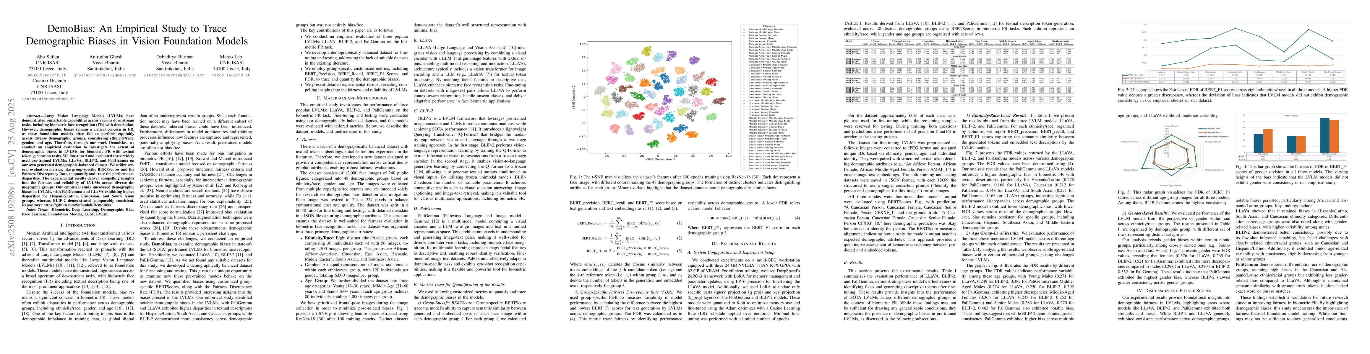 Thumbnail for DemoBias: An Empirical Study to Trace Demographic Biases in Vision
  Foundation Models