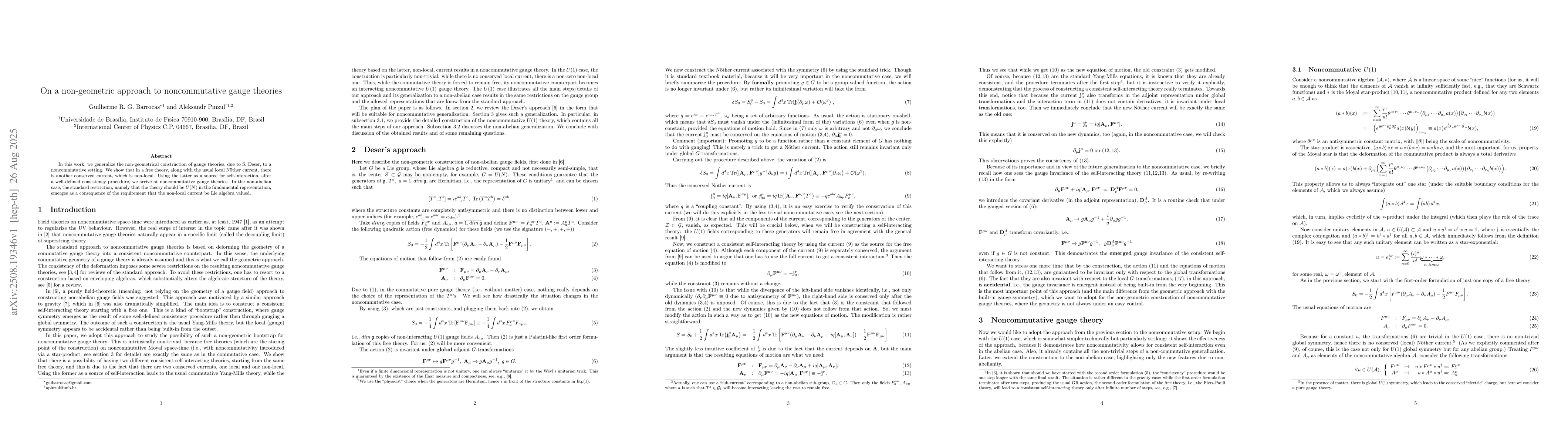 Thumbnail for On a non-geometric approach to noncommutative gauge theories