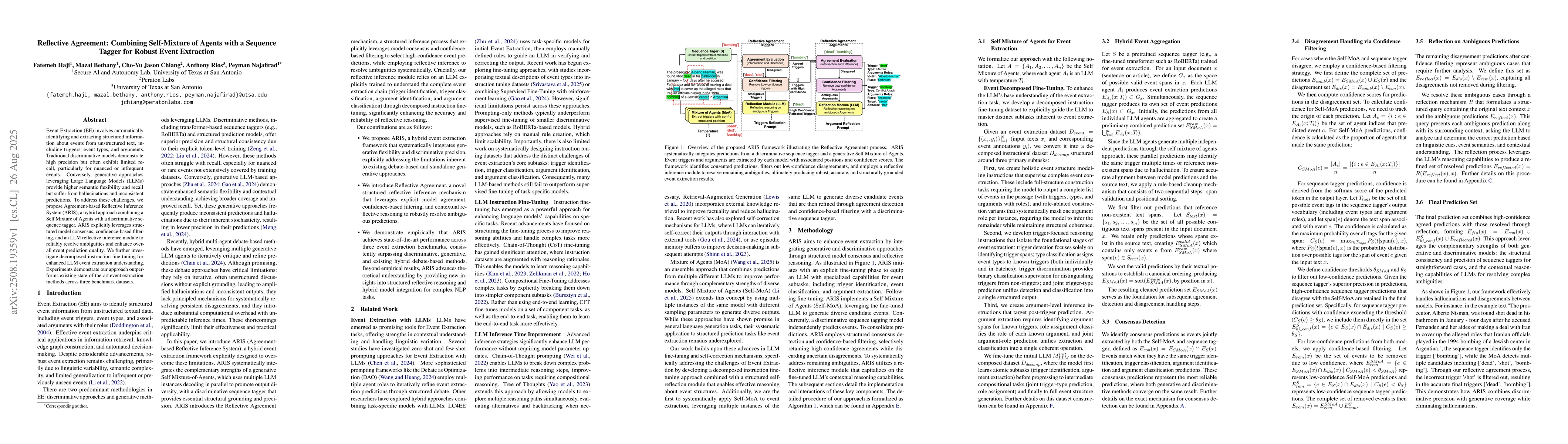 Thumbnail for Reflective Agreement: Combining Self-Mixture of Agents with a Sequence
  Tagger for Robust Event Extraction
