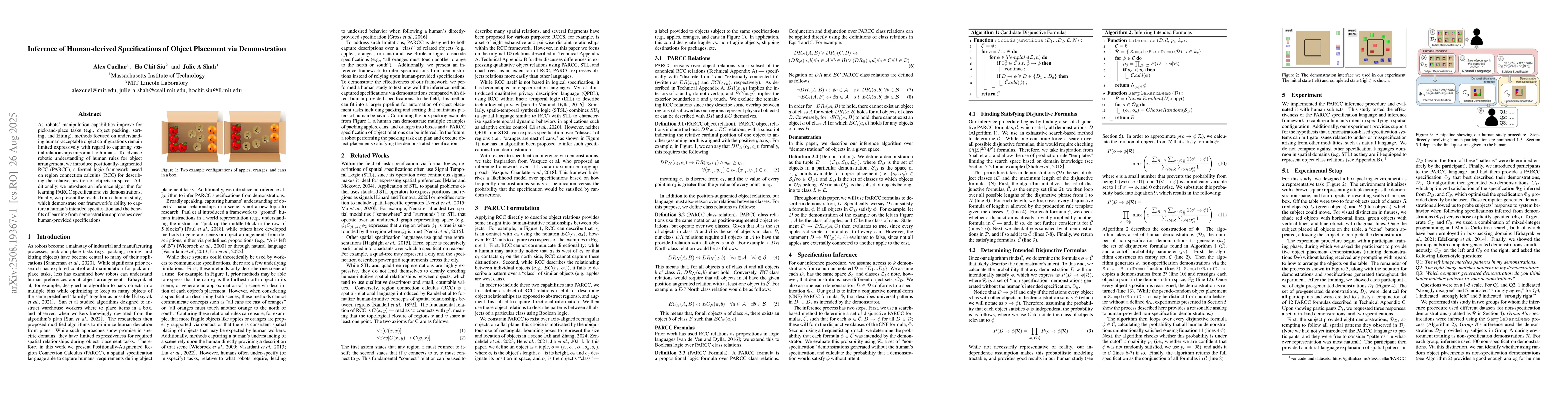 Thumbnail for Inference of Human-derived Specifications of Object Placement via
  Demonstration