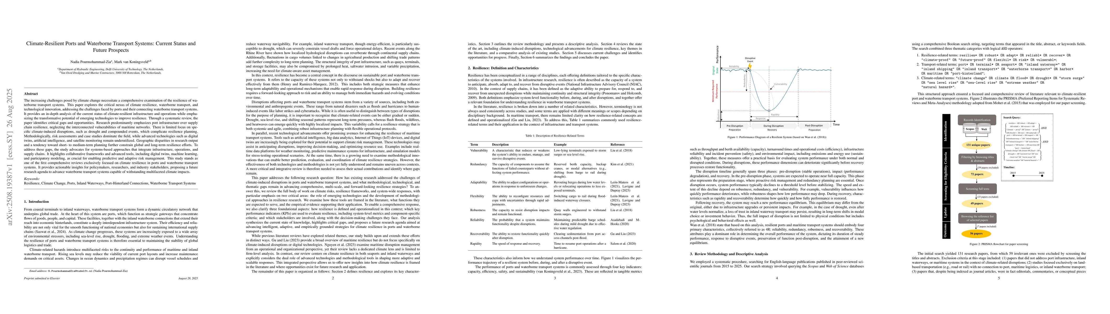 Thumbnail for Climate-Resilient Ports and Waterborne Transport Systems: Current Status
  and Future Prospects