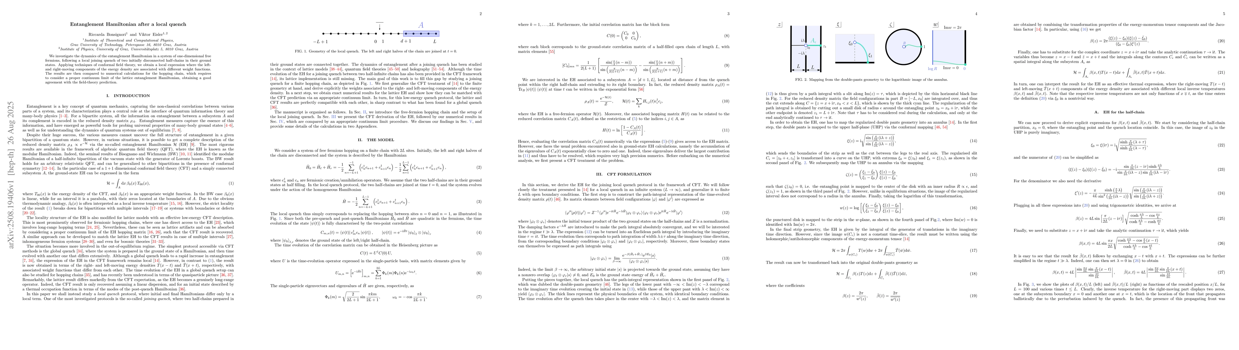 Thumbnail for Entanglement Hamiltonian after a local quench