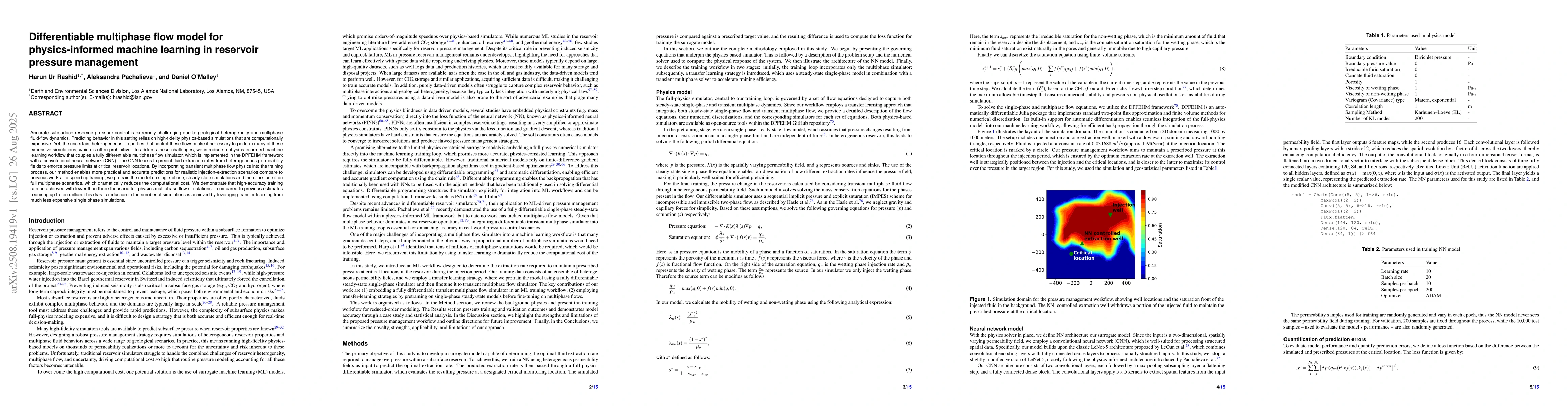 Thumbnail for Differentiable multiphase flow model for physics-informed machine
  learning in reservoir pressure management