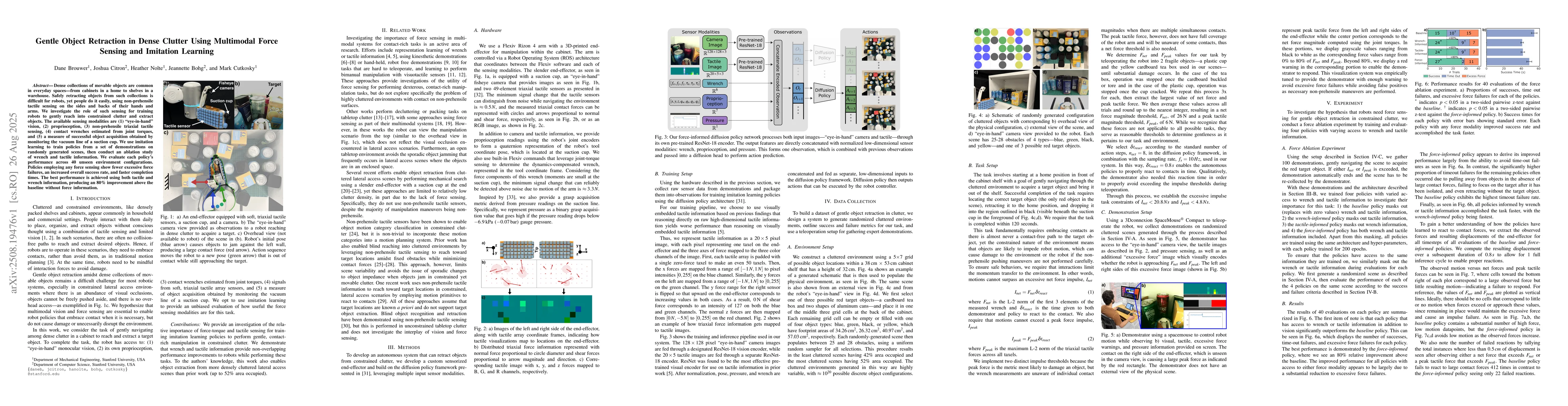 Thumbnail for Gentle Object Retraction in Dense Clutter Using Multimodal Force Sensing
  and Imitation Learning