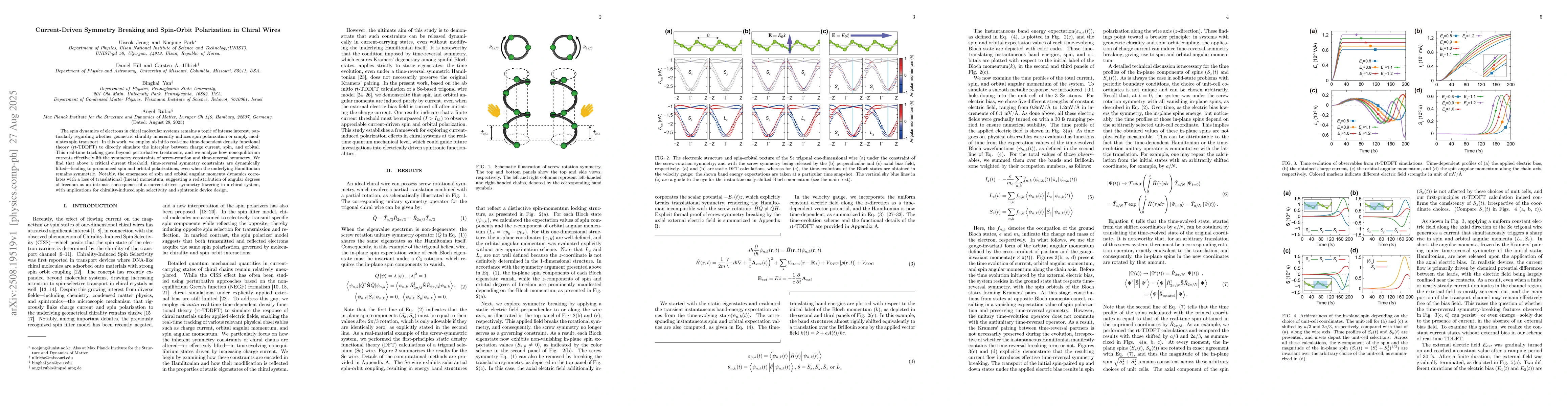 Thumbnail for Current-Driven Symmetry Breaking and Spin-Orbit Polarization in Chiral
  Wires