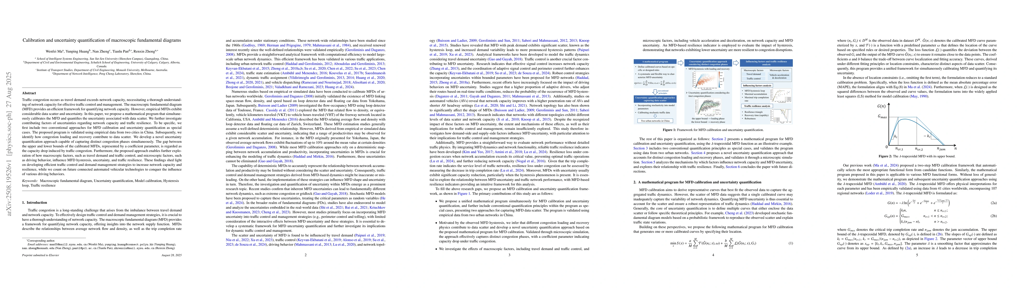 Thumbnail for Calibration and uncertainty quantification of macroscopic fundamental
  diagrams