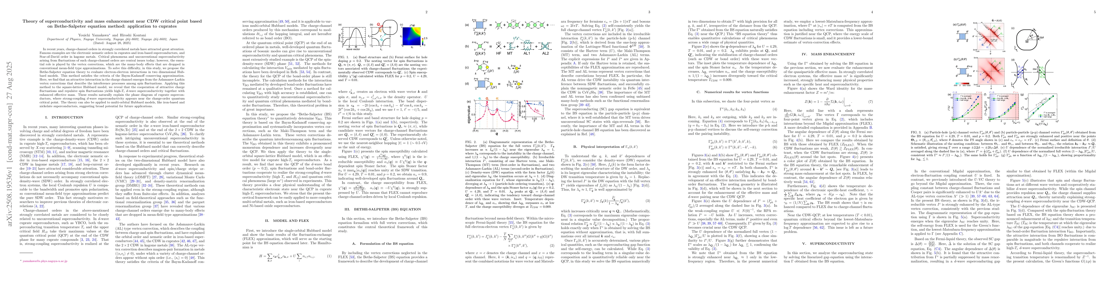 Thumbnail for Theory of superconductivity and mass enhancement near CDW critical point
  based on Bethe-Salpeter equation method: application to cuprates