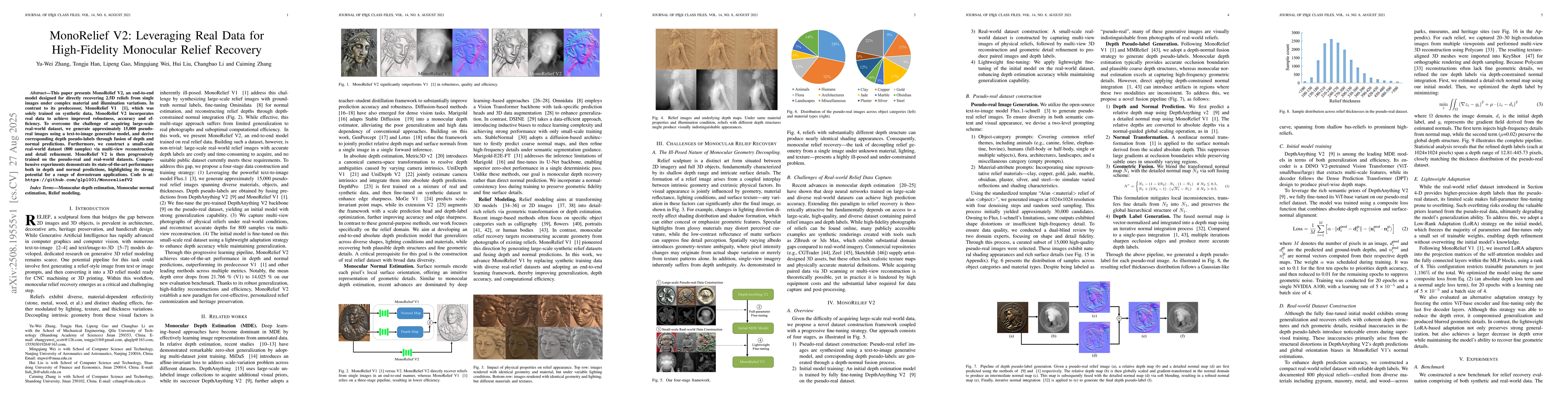 Thumbnail for MonoRelief V2: Leveraging Real Data for High-Fidelity Monocular Relief
  Recovery