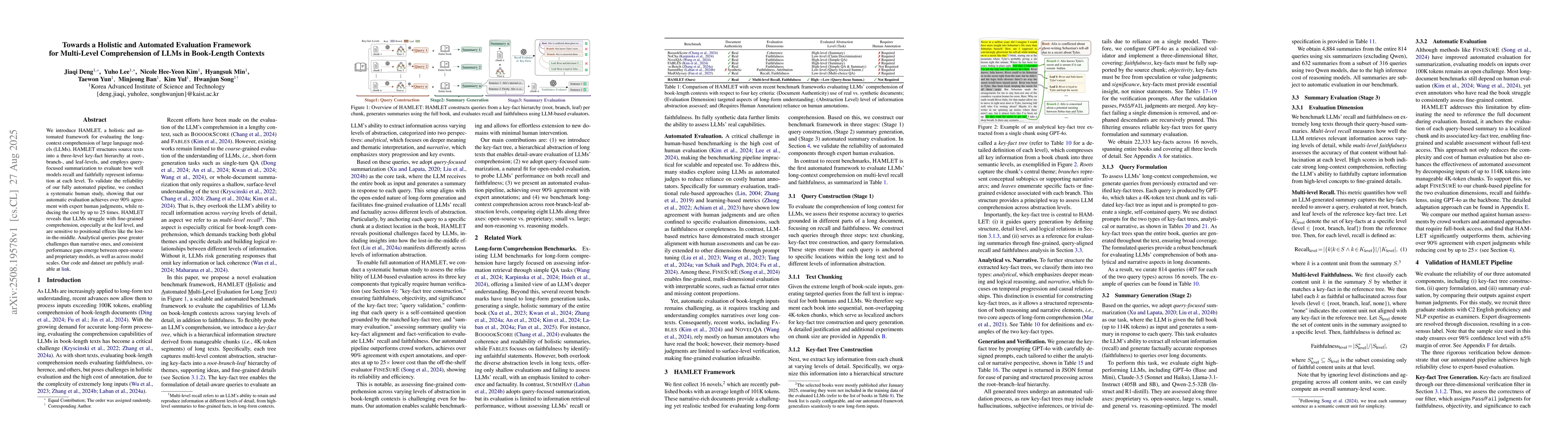 Thumbnail for Towards a Holistic and Automated Evaluation Framework for Multi-Level
  Comprehension of LLMs in Book-Length Contexts