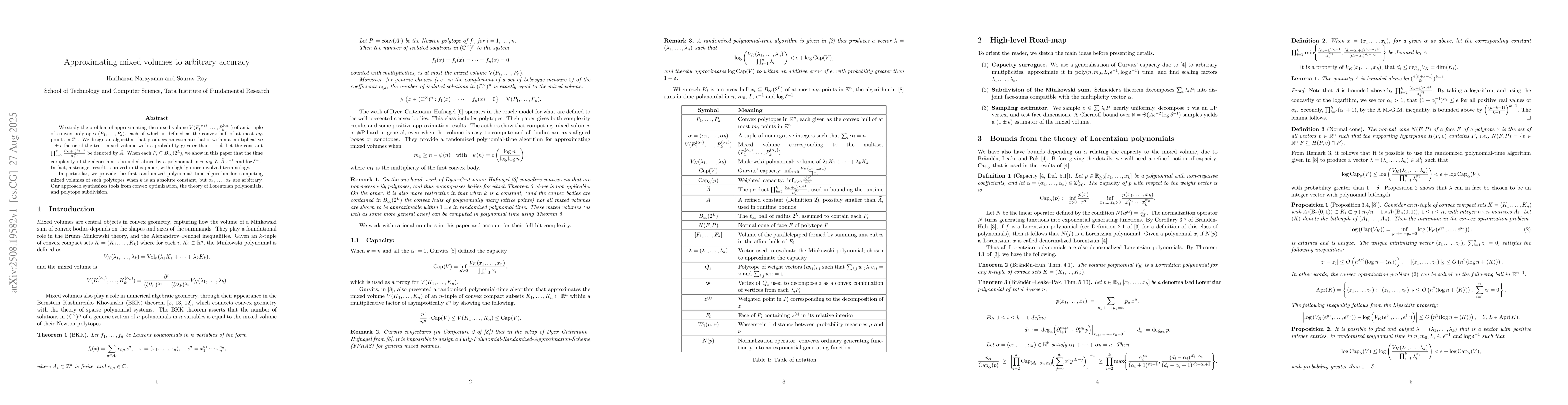 Thumbnail for Approximating mixed volumes to arbitrary accuracy